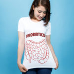 woman wearing probiotics tshirt